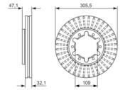 0 986 479 359 - Tarcza hamulcowa BOSCH NISSAN PATROL GR II 97-