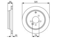 0 986 479 375 - Tarcza hamulcowa BOSCH /tył/ RANGE ROVER SPORT 06- 2,7D