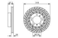 0 986 479 549 - Tarcza hamulcowa BOSCH /przód L/ PORSCHE BOXSTER 99-11