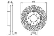 0 986 479 550 - Tarcza hamulcowa BOSCH /przód P/ PORSCHE BOXSTER 99-11