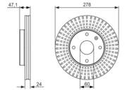 0 986 479 649 - Tarcza hamulcowa BOSCH CHEVROLET EPICA 05-10