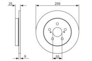 0 986 479 721 - Tarcza hamulcowa BOSCH /tył/ TOYOTA VERSO S 10-