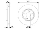 0 986 479 743 - Tarcza hamulcowa BOSCH RENAULT LAGUNA 01-07