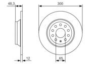 0 986 479 A84 - Tarcza hamulcowa BOSCH /tył/ VAG GOLF VII 12-