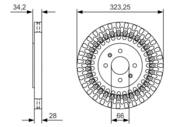 0 986 479 A90 - Tarcza hamulcowa BOSCH PSA DS3 14-