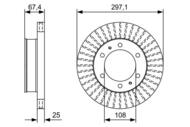 0 986 479 A96 - Tarcza hamulcowa BOSCH TOYOTA HILUX 05-