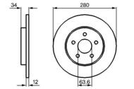 0 986 479 B65 - Tarcza hamulcowa BOSCH /tył/ FORD MONDEO 00-07