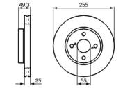 0 986 479 B70 - Tarcza hamulcowa BOSCH TOYOTA COROLLA 02-06