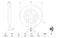 0 986 479 C04 - Tarcza hamulcowa BOSCH NISSAN QASHQAI 07-