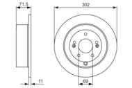 0 986 479 C15 - Tarcza hamulcowa BOSCH /tył/ HYUNDAI SANTA FE II 06-