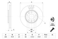 0 986 479 C62 - Tarcza hamulcowa BOSCH RENAULT MEGANE 08-