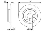 0 986 479 C80 - Tarcza hamulcowa BOSCH /tył/ OPEL ASTRA H 05-10 2,0 TURBO