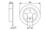 0 986 479 C96 - Tarcza hamulcowa BOSCH /tył/ MINI COOPER,ONE 13-