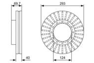 0 986 479 D14 - Tarcza hamulcowa BOSCH MITSUBISHI CANTER 96-