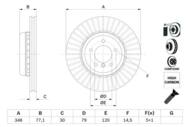 0 986 479 E14 - Tarcza hamulcowa BOSCH BMW 5 E60,E61 6 E63 03-10