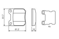 0 986 490 500 - Klocki hamulcowe BOSCH /tył/ OPEL OMEGA A 86-94