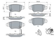 0 986 494 014 - Klocki hamulcowe BOSCH /tył/ OPEL ASTRA G, ZAFIRA