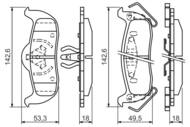 0 986 494 142 - Klocki hamulcowe BOSCH /tył/ JEEP GRAND CHEROKEE 05-