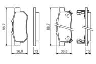 0 986 494 392 - Klocki hamulcowe BOSCH /tył/ HONDA JAZZ 08-