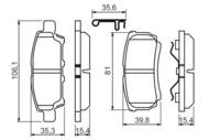 0 986 494 502 - Klocki hamulcowe BOSCH /tył/ MITSUBISHI LANCER 03-