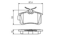 0 986 494 519 - Klocki hamulcowe BOSCH /tył/ VAG PASSAT 85-92