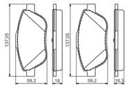 0 986 494 564 - Klocki hamulcowe BOSCH /przód/ (odp.GDB1926) CITROEN DS3 11-