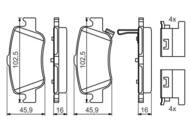 0 986 494 651 - Klocki hamulcowe BOSCH /tył/ TOYOTA AURIS 07-