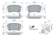 0 986 494 654 - Klocki hamulcowe BOSCH /tył/ OPEL ASTRA G 98-, MERIVA 03-