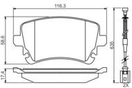 0 986 494 669 - Klocki hamulcowe BOSCH /tył/ VAG PHAETON 02-16 /z czujnikiem/