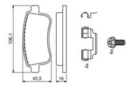 0 986 494 735 - Klocki hamulcowe BOSCH /tył/ RENAULT MEGANE IV 15-