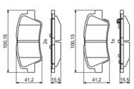 0 986 494 768 - Klocki hamulcowe BOSCH /tył/ HYUNDAI I30 11-