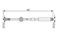 1 987 476 824 - Przewód hamulcowy giętki BOSCH /przód/ FIAT PUNTO 03-05