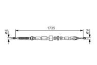 1 987 477 734 - Linka hamulca ręcznego BOSCH FORD MONDEO 00-07