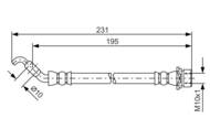 1 987 481 562 - Przewód hamulcowy giętki BOSCH /tył/ TOYOTA AURIS 07-12