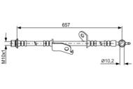 1 987 481 789 - Przewód hamulcowy giętki BOSCH /przód L/TOYOTA AURIS 07-