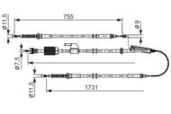 1 987 482 804 - Linka hamulca ręcznego BOSCH OPEL ZAFIRA TOURER C 11-