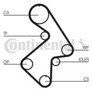 CT998 CON - Pasek rozrządu CONTITECH TOYOTA 163x26,7