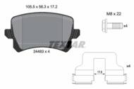 2448381 TEX - Klocki hamulcowe TEXTAR /tył/ /EPAD/ VAG PASSAT/CC/SHARAN/TIGUAN 1.4-2.0 05-