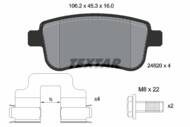 2482002 TEX - Klocki hamulcowe TEXTAR /tył/ /elektryczne/ RENAULT GRAND SCENIC 09- 2.0DCI/FLUENCE 10- 1.5DCI-2.0B