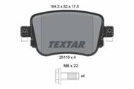 2511003 TEX - Klocki hamulcowe TEXTAR /tył/ VAG SHARAN 1.4-2.0 TSI 15-