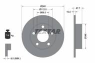 92088503 TEX - Tarcza hamulcowa TEXTAR /tył/ VAG A4/PASSAT