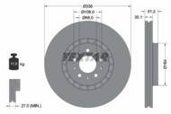 92126705 TEX - Tarcza hamulcowa TEXTAR /przód/ VOLVO XC90 2.5-4.4 02-14