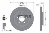 92148500 TEX - Tarcza hamulcowa TEXTAR /przód/ MITSUBISHI PAJERO PININ 1.8-2.0 GDI 99-07