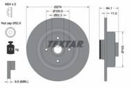 92223203 TEX - Tarcza hamulcowa TEXTAR /tył/ RENAULT GRAND SCENIC 1.5-2.0 DCI 04- Z ŁOŻYSKIEM ABS