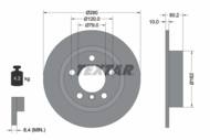 92238703 TEX - Tarcza hamulcowa TEXTAR /tył/ MINI COUNTRYMAN/PACEMAN 10-