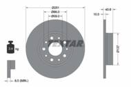 92244303 TEX - Tarcza hamulcowa TEXTAR /tył/ FIAT 500L 0.9-1.4/1.3-1.6 D 12-