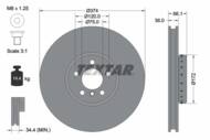 92266225 TEX - Tarcza hamulcowa TEXTAR /przód L/ BMW 5/7 08-