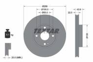 92300903 TEX - Tarcza hamulcowa TEXTAR /przód/ MAZDA 2 1.5 14-