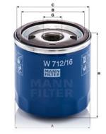 W712/16 - Filtr oleju MANN h=64mm