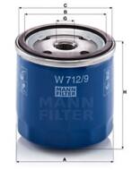 W712/9 - Filtr oleju MANN PSA
